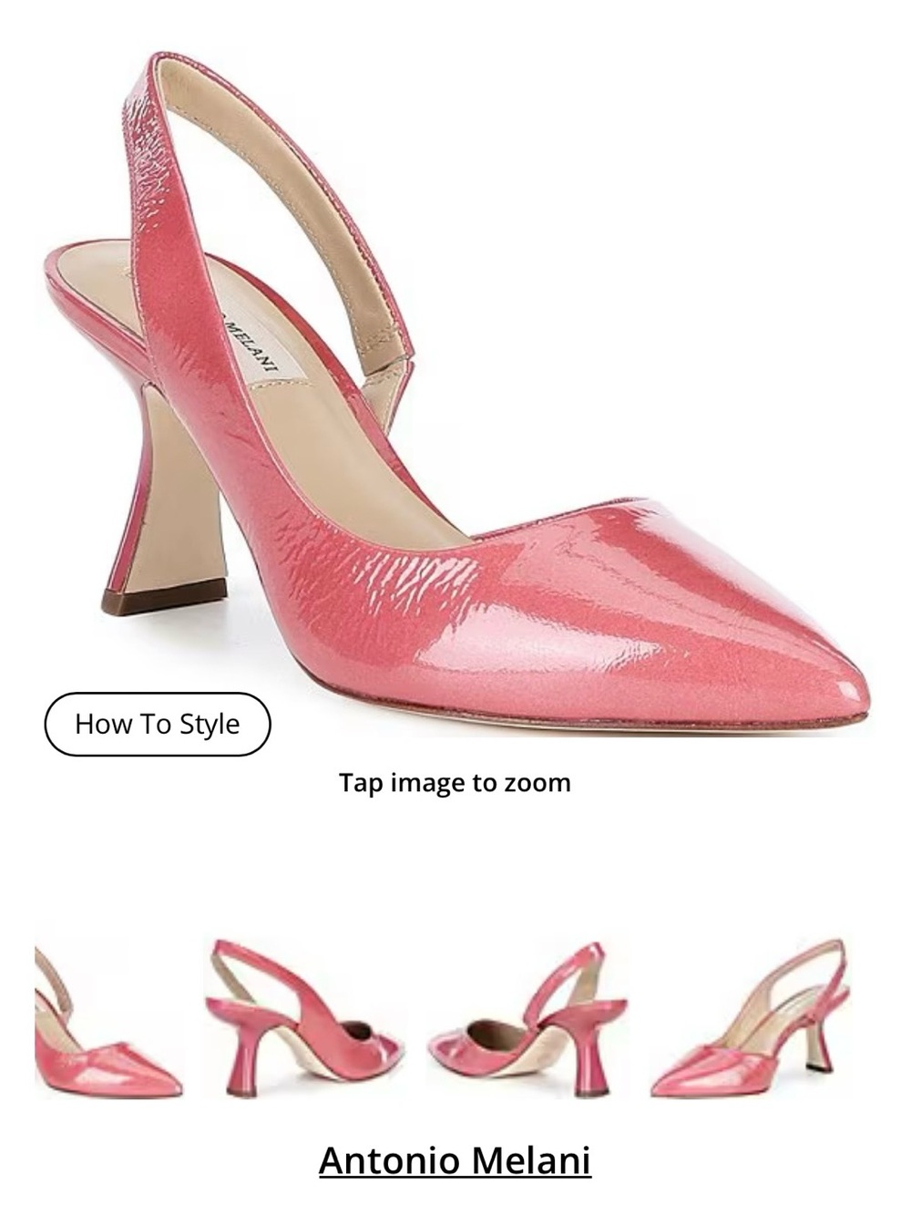 ANTONIO MELANI Coral Patent Slingback Pumps